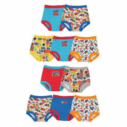Picture of Disney Boys Pixar Cars Potty Pant Starter Kit With Stickers & Tracking Chart Sizes 18m, 2t, 3t, 4t Baby And Toddler Training Underwear, 10-pack Training Pant, 3T US