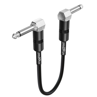 Picture of Augioth 6 Inch Guitar Patch Cable 15 CM Performance Guitar Effect Pedal Cables Angled to Angled