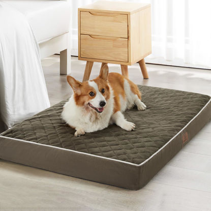 Picture of WNPETHOME Orthopedic Dog Beds for Large Dogs, Extra Large Waterproof Dog Bed with Removable Washable Cover & Anti-Slip Bottom, Egg Crate Foam Pet Bed Mat, Multi-Needle Quilting XL Dog Crate Bed
