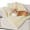 Picture of Bedsure Waterproof Dog Blankets for Medium Dogs - Calming Cat Blanket for Couch Protector Washable, Long Faux Fur Pet Throw Blanket for Puppy, Reversible Furniture Protection, 30"x40", Cream