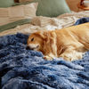 Picture of Bedsure Waterproof Dog Blankets for Large Dogs - Calming Cat Blanket for Bed Couch Protector Washable, Long Faux Fur Pet Throw Blanket for Puppy, Reversible Furniture Protection, 60"x80", Tie-dye Navy