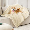 Picture of Bedsure Waterproof Dog Blankets for Large Dogs - Calming Cat Blanket for Couch Protector Washable, Long Faux Fur Pet Throw Blanket for Puppy, Reversible Furniture Protection, 40"x50", Cream