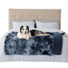 Picture of Bedsure Waterproof Dog Blankets for Large Dogs - Calming Cat Blanket for Couch Protector Washable, Long Faux Fur Pet Throw Blanket for Puppy, Reversible Furniture Protection, 50"x60", Tie-dye Navy