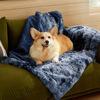 Picture of Bedsure Waterproof Dog Blankets for Medium Dogs - Calming Cat Blanket for Couch Protector Washable, Long Faux Fur Pet Throw Blanket for Puppy, Reversible Furniture Protection, 30"x40", Tie-dye Navy