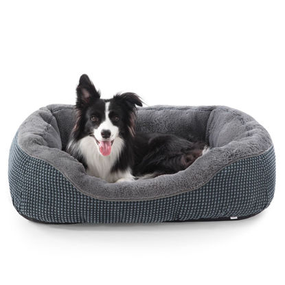 Picture of INVENHO Medium Dog Beds for Medium Dogs Washable, Rectangle Dog Bed Medium Size Dog, Orthopedic Dog Bed, Warming Soft Calming Sleeping Puppy Bed Durable Pet Bed with Anti-Slip Bottom M(30"x24"x9")