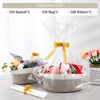 Picture of 2 Pack Small Woven Basket with Gift Bags and Ribbons, Empty Decorative Gift Chest Box, Cute Baby Gift Basket for Nursery, Cotton Rope Room Shelf Storage Basket with Handles, All 12"x 8"x 5",Brown