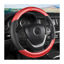Picture of Moly Magnolia Steering Wheel Cover, Carbon Fiber Breathable Microfiber Leather with Non-Slip Lining, Cool in Summer Warm in Winter for Men Women, Universal 15 Inch for Most Cars (Carbon Fiber Red)