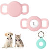 Picture of PuppyDoggy 2 Pack Airtag Holder for Collar, Dog Cat Tracker Case, Silicone Airtag Case Waterproof, Scratch-Resistant, Anti-Lost & 1 Pack AirTag Keychain Holder for Bag, Suitcase (Small, Pink)