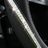 Picture of CAR PASS Bling Diamond Black Leather Steering Wheel Cover, Studded Crystal Rhinestones Universal Fit 14" 1/2-15" Glitter for Women Sparkle Girl Fit Suvs,Vans,Sedans,Car,Trucks, Multicolor Diamond