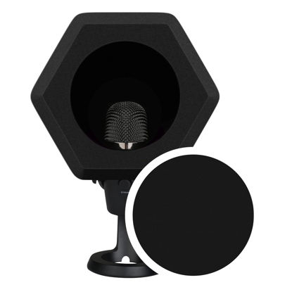 Picture of Professional Microphone Isolation Ball with 2-Layered Pop Filter, High Density Foam Great Noise Cancellation