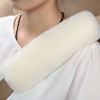 Picture of OGLAND 2 Pack Natural Fur Comfort Auto Authentic Sheepskin Car Seat Belt Pads for Adults, Soft Texture Shoulder Neck Cushion Pad Protector, Genuine Australia Merino Wool Cover (Cream White)