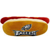 Picture of Pets First NFL Philadelphia Eagles HOT Dog Plush Dog & CAT Squeak Toy - Cutest HOT-Dog Snack Plush Toy for Dogs & Cats with Inner Squeaker & Beautiful Football Team Name/Logo 8 x 5 x 3 Inches