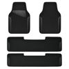 Picture of CAR PASS® Waterproof Universal Faux Leather 3Row Car Floor Mats, Black Car Mats Fit for SUV,Vans,sedans, Trucks,Set of Vehicles Car Carpet with Driver Heel Pad and Anti-Slip Nibs Backing (Black 3Row)