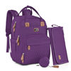 Picture of Dikaslon Diaper Bag Backpack with Portable Changing Pad, Pacifier Case and Stroller Straps, Large Unisex Baby Bags for Boys Girls, Multipurpose Travel Back Pack Moms Dads, Purple