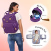 Picture of Dikaslon Diaper Bag Backpack with Portable Changing Pad, Pacifier Case and Stroller Straps, Large Unisex Baby Bags for Boys Girls, Multipurpose Travel Back Pack Moms Dads, Purple