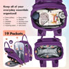 Picture of Dikaslon Diaper Bag Backpack with Portable Changing Pad, Pacifier Case and Stroller Straps, Large Unisex Baby Bags for Boys Girls, Multipurpose Travel Back Pack Moms Dads, Purple