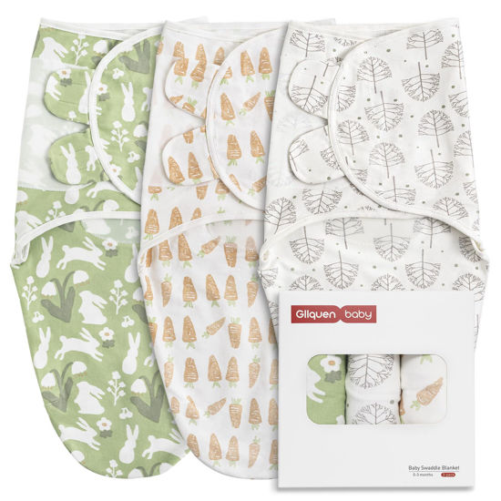 Picture of GLLQUEN BABY Swaddle Blanket Sleep Sacks for Newborn - Baby Swaddles 0-3 Months, 3-Pack Newborn Swaddle Sack, Baby Swaddle Wrap, Baby Essentials, Registry & Gift (Small/Medium)