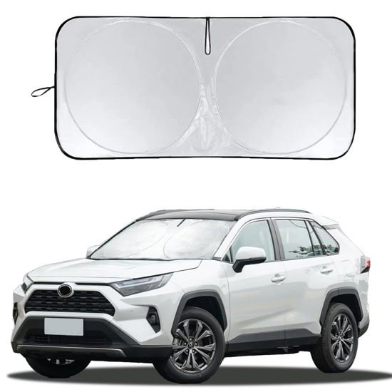 Picture of INSAUTO for RAV4 Car Windshield Cover, Windshield Sun Shades Foldable Sunshade for Toyota RAV4 2013-2023 SUV Crossover Front Window Custom Fit Sun Visor Heatshield Protector Car Accessories