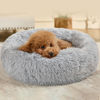Picture of Dog Bed Calming Dog Beds for Small Medium Dogs - Round Donut Washable Dog Bed, Anti-Slip Faux Fur Fluffy Donut Cuddler Anxiety Cat Bed(Light Grey 24")