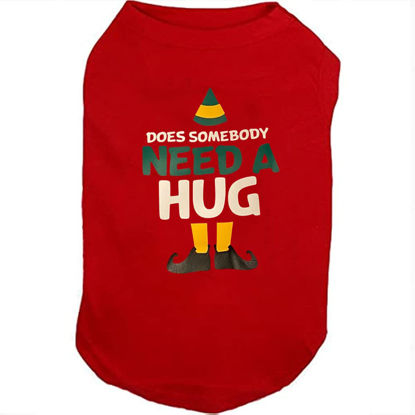 Picture of SUEOSU Christmas Dog Shirts for Pet Clothes Soft Breathable Puppy Shirts Printed Pet T-Shirt Puppy Dog Christmas Cosplay Xmas Pet Apparel for Small Medium Large Dogs and Cats (X-Small, RED-1)