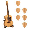 Picture of heqxwl Wooden Guitar Pick Box with 6 Pcs Wooden Guitar Picks，Mini Storage Box for Guitarists,Musician Engraved Wooden Plectrum Case,Acoustic Guitar Box for Electric Bass Guitar Ukulele Lover.