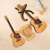 Picture of heqxwl Wooden Guitar Pick Box with 6 Pcs Wooden Guitar Picks，Mini Storage Box for Guitarists,Musician Engraved Wooden Plectrum Case,Acoustic Guitar Box for Electric Bass Guitar Ukulele Lover.