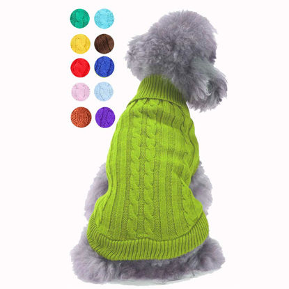Picture of Dog Sweater, Dog Sweaters for Medium Large Dogs Girl Boy, Cute Knitted Classic Turtleneck Warm Dog Winter Clothes Costume Cat Sweater Dog Christmas Sweaters for Dogs Pet Puppy Doggy