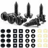 Picture of 8 Sets Premium Stainless Steel License Plate Screws Kit, Rust-Proof & Anti-Rattle License Plate Bolts(Black)