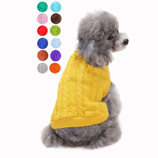 Picture of Dog Sweater, Dog Sweaters for Small Medium Dogs Girl Boy, Cute Knitted Classic Turtleneck Warm Dog Winter Clothes Costume Cat Sweater Dog Christmas Sweaters for Dogs Pet Puppy Doggy