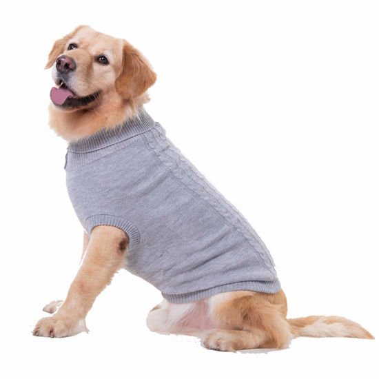 Picture of Dog Sweater, Dog Sweaters for Small Medium Dogs Girl Boy, Cute Knitted Classic Turtleneck Warm Dog Winter Clothes Costume Cat Sweater Dog Christmas Sweaters for Dogs Pet Puppy Doggy