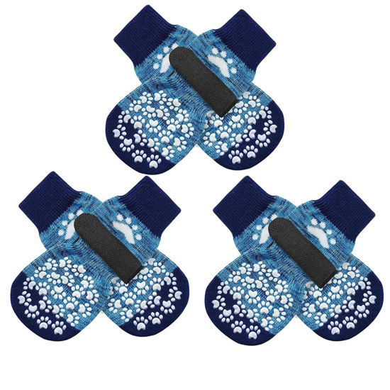 Picture of EXPAWLORER Anti-Slip Dog Socks-Double Sides Grips Traction Control on Hardwood Floor,Dog Shoes for Hot/Cold Pavement,Best Paw Protector,Prevents Licking,for Puppy Small Medium Large Senior Dogs