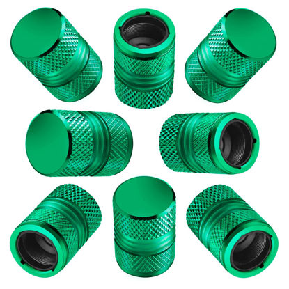 Picture of Tire Valve Stem Caps for Car Tires Air Caps Cover 8 Pack Corrosion Resistant Premium Alloy Leak-Proof Universal for SUV Truck Motorcycle Bike Green