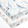 Picture of GRSSDER Stretchy Super Soft Jersey Knit Fitted Pack n Play Sheets Set 2 Pack,Portable/Mini Crib Sheets Snug and Safe,Beautiful Marine Organism for Boys and Girls