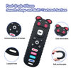 Picture of ERSIHUA 2-Pack Silicone Baby Teething Toys, TV Remote Teethers for 6-12-18 Months Infant, TV Remote Control Shape Toddlers Silicone Teethers, Chew Toys for Boys and Girls (RC+Pig Black)