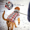 Picture of FUAMEY Dog Winter Coat,Dog Jackets with Harness Built in Dog Cold Weather Coats Dog Paded Vest Dog Apparel with Zipper on Back Pet Reflective Clothes for Small Medium Large Dogs Red Plaid M