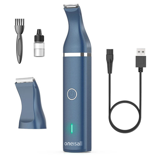 Picture of oneisall Dog Clippers with Double Blades,Cordless Small Pet Hair Grooming Trimmer,Low Noise for Trimming Dog's Hair Around Paws, Eyes, Ears, Face, Rump (Teal)