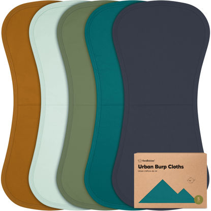 Picture of Organic Burp Cloths for Baby Boys and Girls - 5-Pack Super Absorbent Burping Cloth, Burp Clothes, Soft & Plush, Newborn Milk Spit Up Rags, Burpy Cloth Bib for Unisex, Burping Rags (Eclipse)