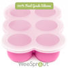 Picture of WeeSprout Silicone Freezer Tray with Clip on Lid Perfect Food Storage Container for Homemade Baby Food, Vegetable, Fruit Purees, and Breast Milk (Bright Pink, Six 3 Ounce Sections)