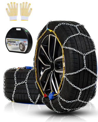 Picture of Auto Fixing Snow Chains Tire Chains For Cars Suv Pickup Trucks - Auto Fixing 1 Min Quick Fit AND Easy Installation, Reusable Universal Emergency Traction Snow Chains - Set of 2（HKN120）