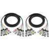 Picture of EBXYA 6 Channel Colored XLR Snake Cables 3 Feet - Shielded Audio Frequency Control Cable Snake, 2 Packs
