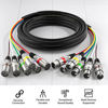 Picture of EBXYA 6 Channel Colored XLR Snake Cables 3 Feet - Shielded Audio Frequency Control Cable Snake, 2 Packs