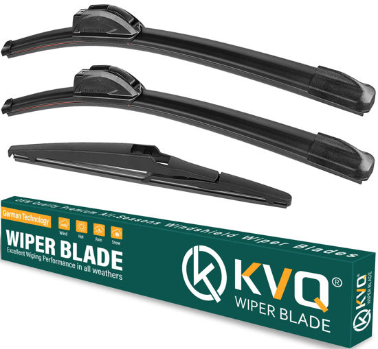 Picture of KVQ Windshield Wiper Blades Replacement for Toyota RAV4 2013 2014 2015 2016 2017 2018 Original Factory Quality Front Rear Wiper Blade Set - 26" 16" 10" (Set of 3)