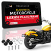 Picture of Metal Black Motorcycle License Plate Frame | Motorcycle Plate Frame | Motorcycle License Plate Holder | Motorcycle Tag Frame | Porta Placa Para Moto | Harley Davidson License Plate Frame | Plate Cover