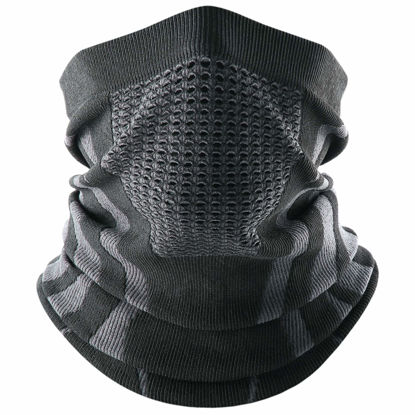 Picture of WTACTFUL Winter Neck Gaiter Neck Warmer Men Half Face Ski Mask Cover Shield for Cold Weather Windproof Tube Bandana Balaclava for Running Skiing Hunting Snowboarding Cycling Motorcycle Riding Black