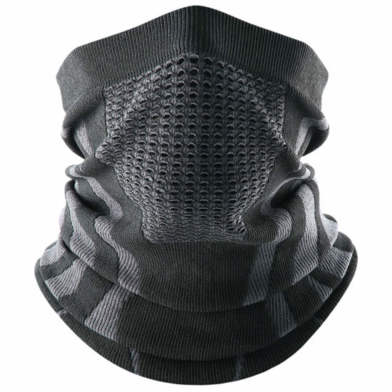 Picture of WTACTFUL Winter Neck Gaiter Neck Warmer Men Half Face Ski Mask Cover Shield for Cold Weather Windproof Tube Bandana Balaclava for Running Skiing Hunting Snowboarding Cycling Motorcycle Riding Black