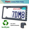 Picture of BGGTMO American Flag License Plate Frames- Patriotic USA Stars and Stripes Plastic Car Tag Holder Cover (Gloss on Matte Black) with Screws
