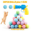 Picture of 31Pcs Cat Ball Toy Launcher Gun, Cat Balls Fetch Toy, 30Pcs Plush Fuzzy Balls Launcher Cat Toy for Cats with 1 Gun, Funny Interactive Cat Toys for Bored Indoor Adult Cats, Cute Kitten Kitty Toys