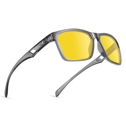 Picture of KastKing IllumiLens Night Vision Glasses, Night Driving Glasses for Men Women, Reduce Glare and Enhance Vision
