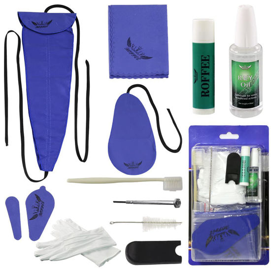 Picture of Saxophone Sax Cleaning Care Maintenance Kit,Key Oil,Cork Grease,Swab,Cleaning Cloth,Thumb Rest,Mouthpiece Brush and More