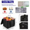 Picture of Collapsible Trunk Organizer for Car with Insulated Leak proof Cooler Bag, 3 Compartments SUV Cargo Organizer Removable Dividers, 5 in1 Car Storage Organizer with Foldable Lid,2 Tie-Down Straps(Black)